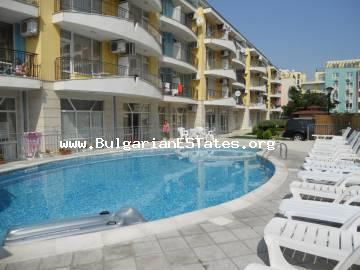 We are offering for sale a lovely studio with a sea view in the complex  Aquamarine, Sunny Beach, Bulgaria.