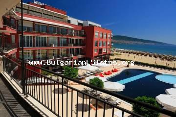 Fully furnished one-bedroom apartment for sale in the luxury apart-hotel "Haven", which is located on the first line of the sea, next to the beach in the resort Sunny Beach